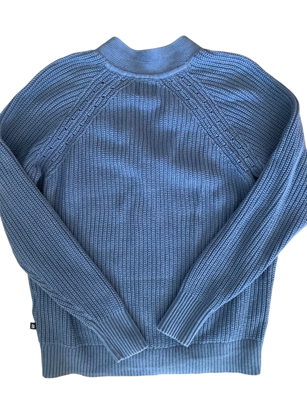 Gap Blue 100% Cotton Chunky Knit Cardigan Sweater Small Button Front - Picture 3 of 9